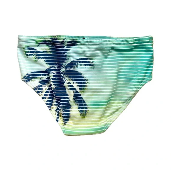 Ca-Rio-Ca Classic Sunga (Brazilian Swim Brief) in Green Tropical Pattern - L - Picture 2 of 2